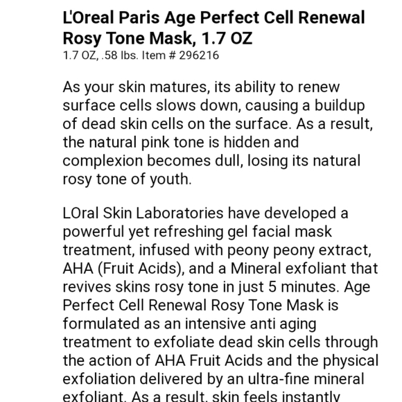 L'Oreal Age Perfect 5 min mask Rosy Tone Imperial Peony - Picture 5 of 6
